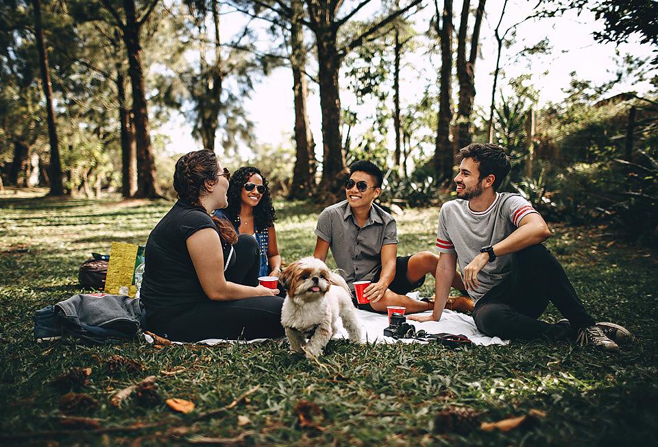 Friends hanging out in Talia